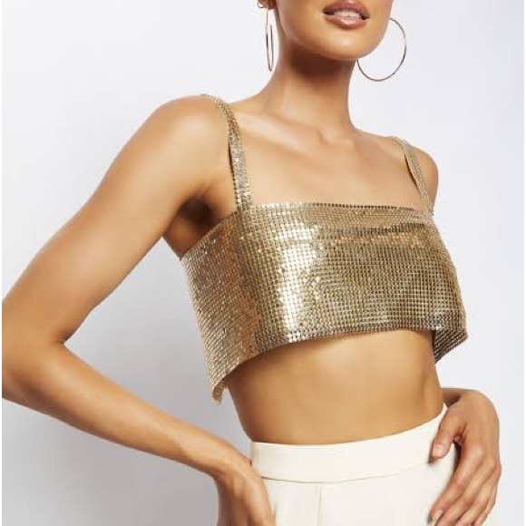 Meshki Tops - Worn once, meshki lianne glow mesh crop